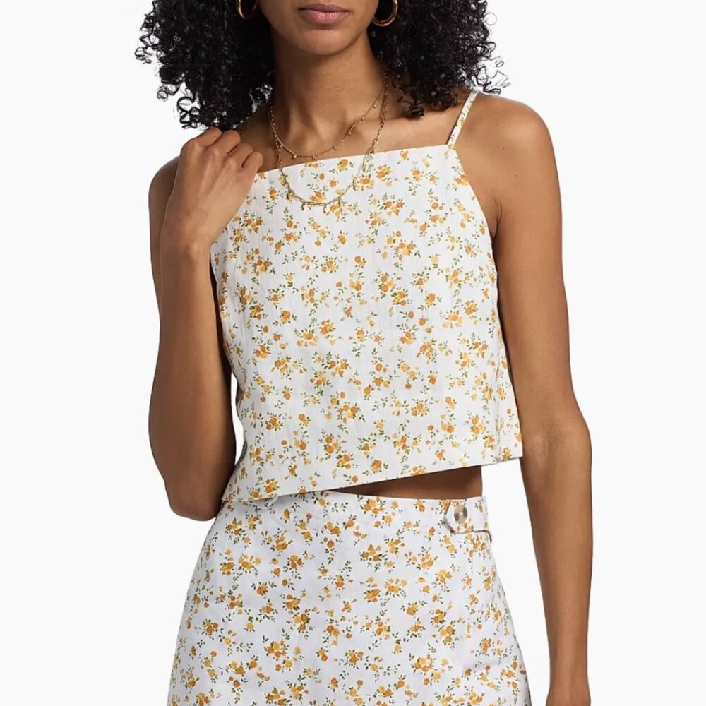 Reformation Kerri Linen Crop Top